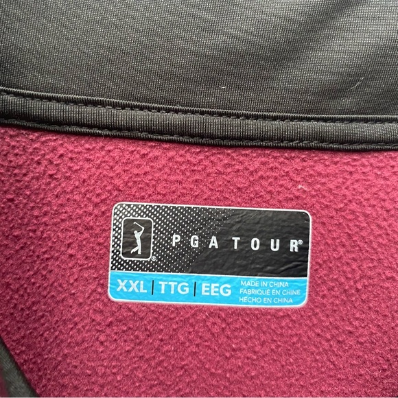 PGA Tour jacket men's size XXL pullover 1/2 zip burgundy golf golfer - Picture 7 of 9